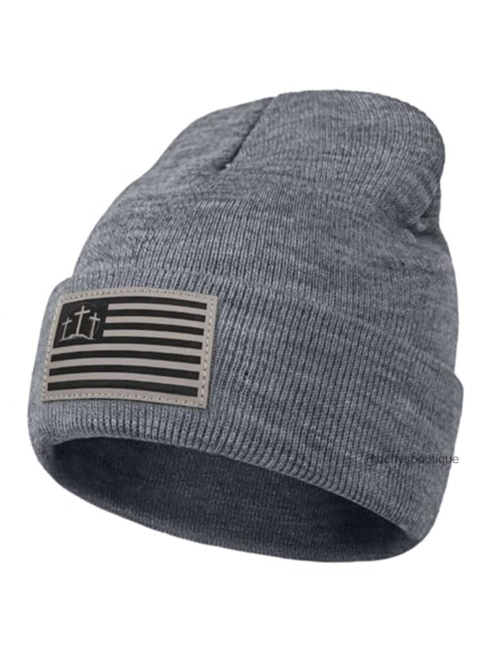 Christian Cross Beanie Cuffed Hat for Men Women Faith Winter Religious Gift